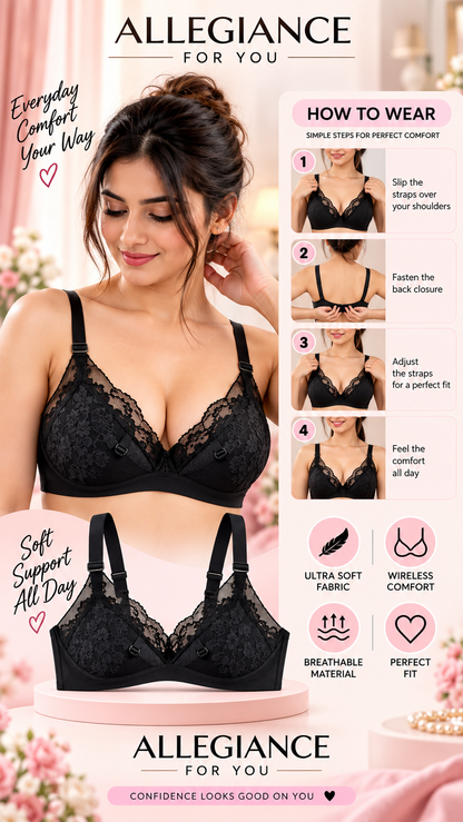 Floral Lace Full Coverage Bra