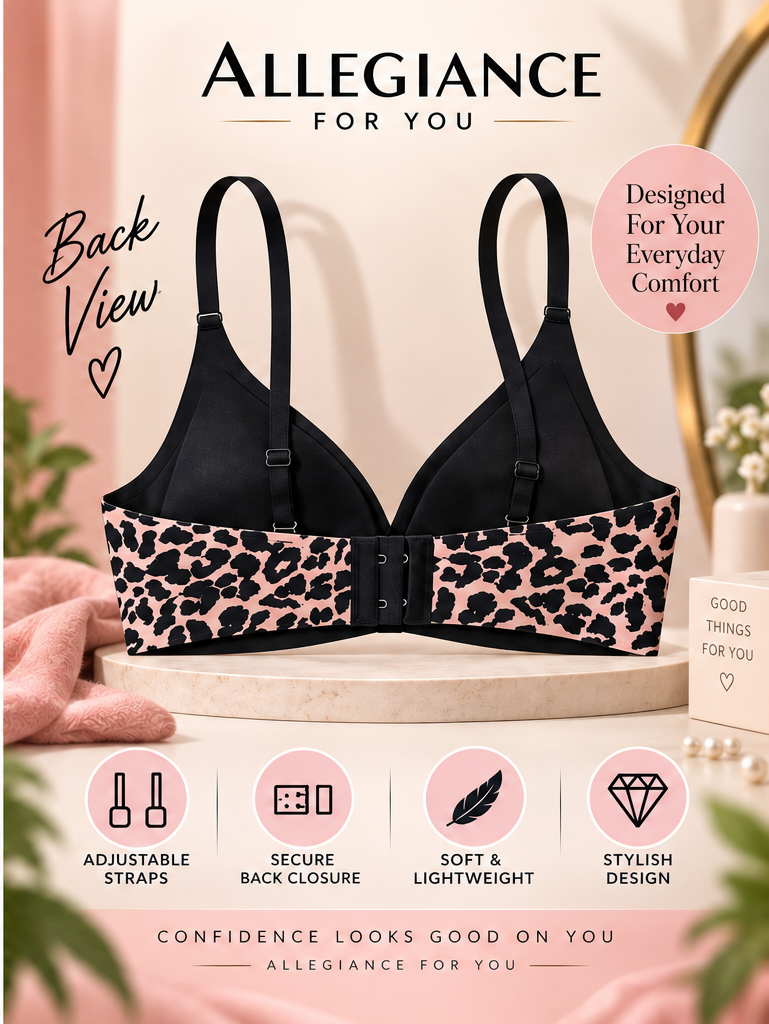 Leopard Print Wireless Comfort Bra