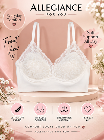 White Lace Wireless Comfort Bra