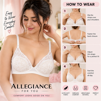 White Lace Wireless Comfort Bra