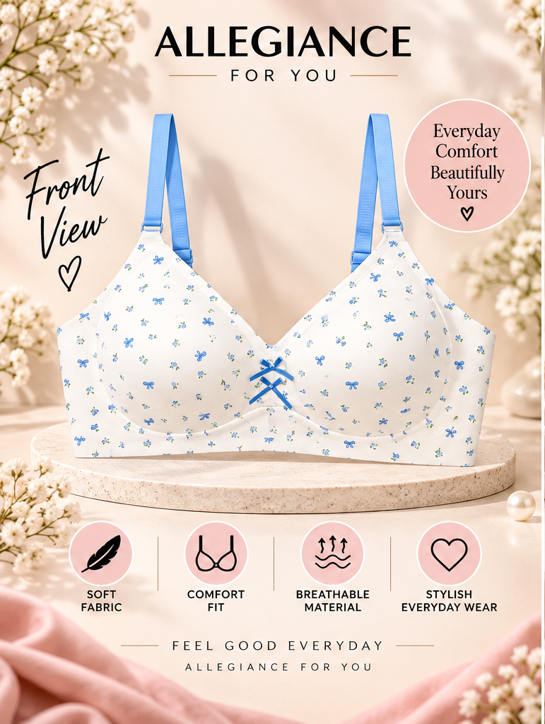 Women’s Floral Print Wireless Comfort Bra