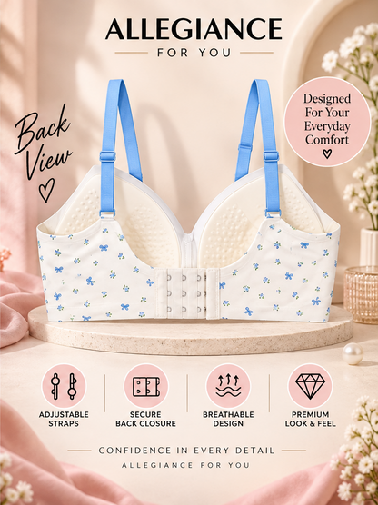 Women’s Floral Print Wireless Comfort Bra